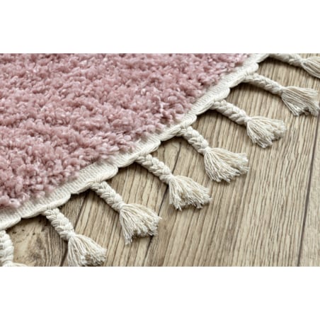 Dywan BERBER 9000 koło różowy Frędzle koło 120 cm