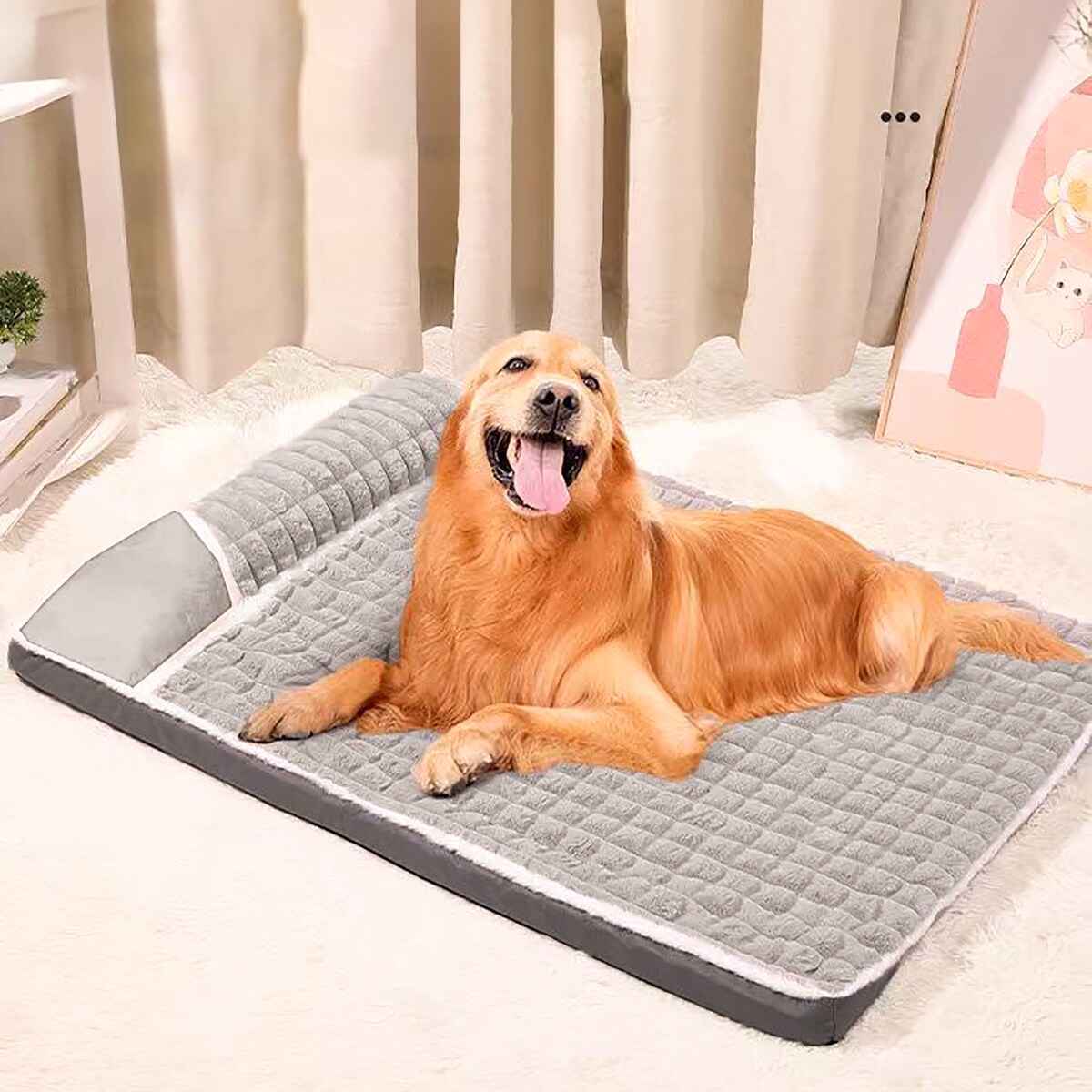 PLUSZOWE PROSTOKĄTNE LEGOWISKO kojec DLA PSA KOTA poduszka posłanie 100x70