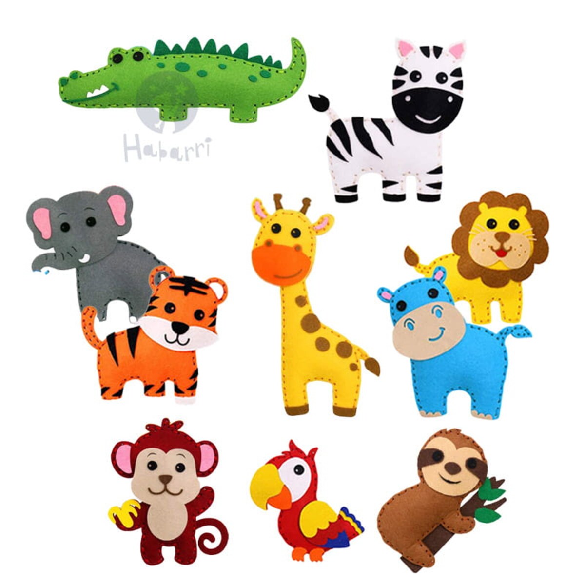 ZOO - filcowy zestaw do szycia DIY - 10 elementów