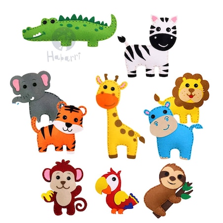 ZOO - filcowy zestaw do szycia DIY - 10 elementów