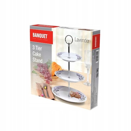 PATERA NA CIASTO + TALERZ DESEROWY 6 szt. LAWENDA wzór na prezent