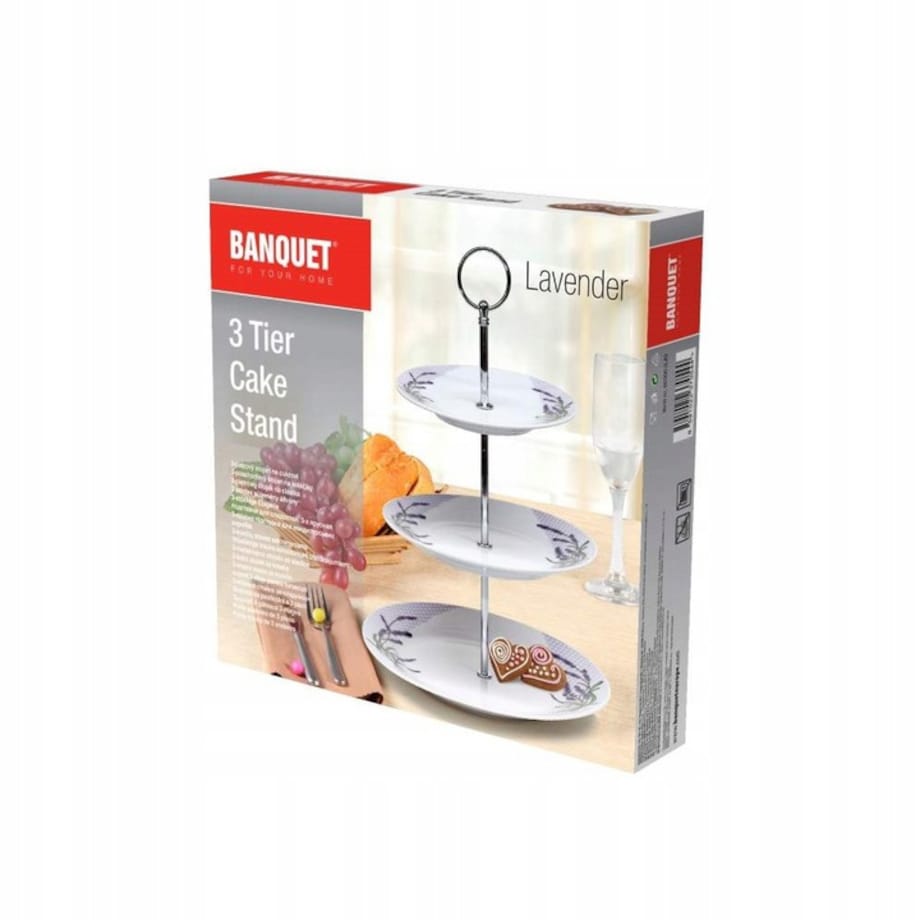 PATERA NA CIASTO + TALERZ DESEROWY 6 szt. LAWENDA wzór na prezent