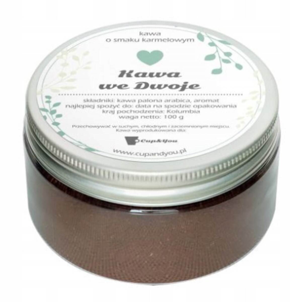 Kawa aromatyzowana WE DWOJE karmelowa ziarnista podarunek dla młodej pary