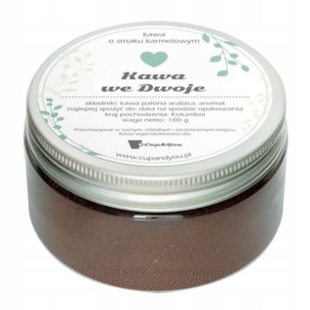 Kawa aromatyzowana WE DWOJE karmelowa ziarnista podarunek dla młodej pary