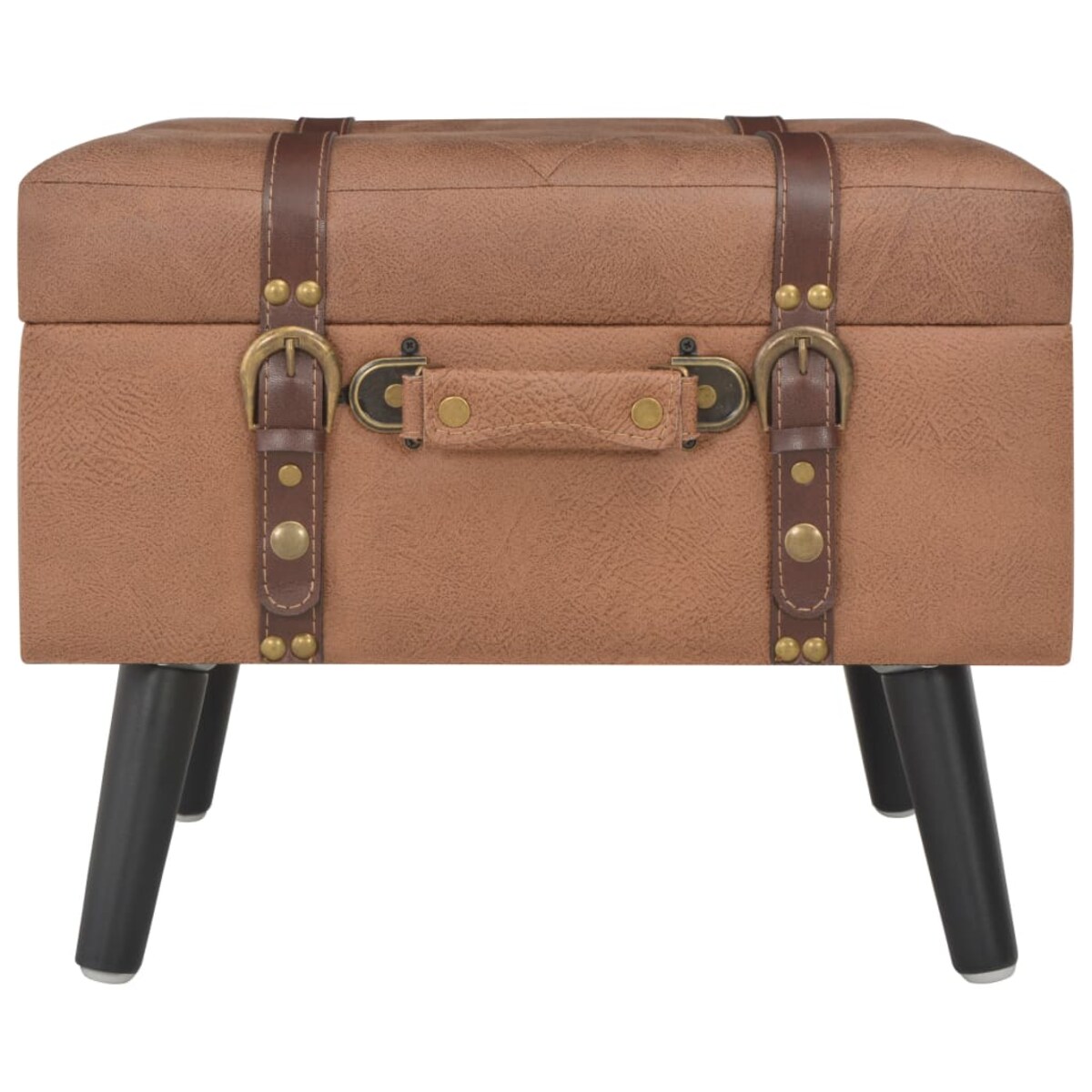 vidaXL Stołki ze schowkami, 3 szt., brązowe, sztuczna skóra