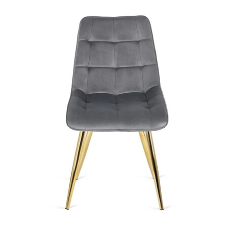 Krzesło Tapicerowane Welurowe Kuchenne Do Jadalni Kuchni Salonu Szary CARO