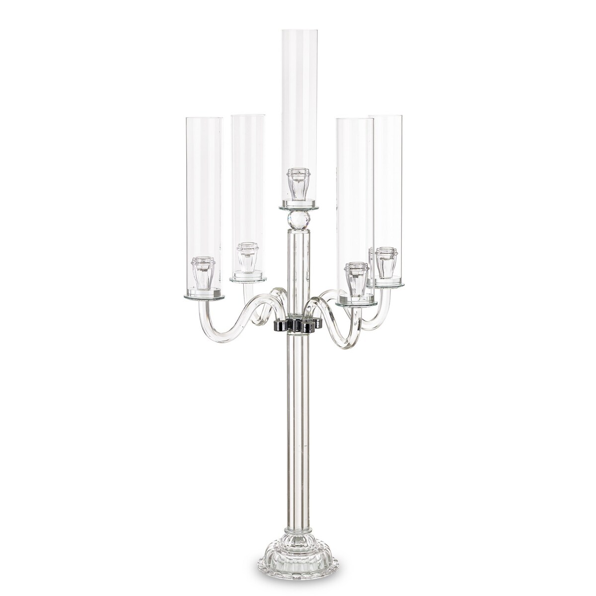 Świecznik szklany 5 ramienny 94x41x41 cm KANDELORO