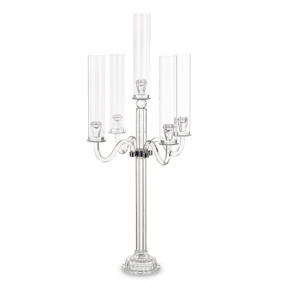 Świecznik szklany 5 ramienny 94x41x41 cm KANDELORO