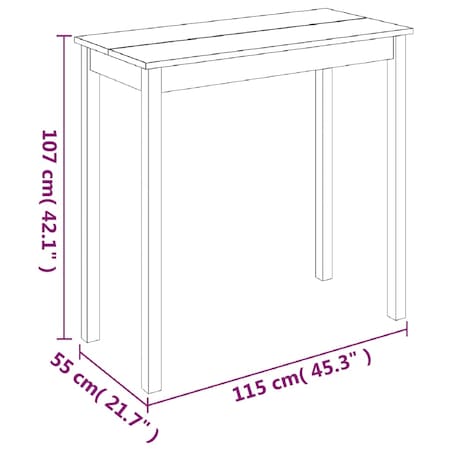 vidaXL Stolik barowy z MDF, czarny, 115 x 55 x 107 cm