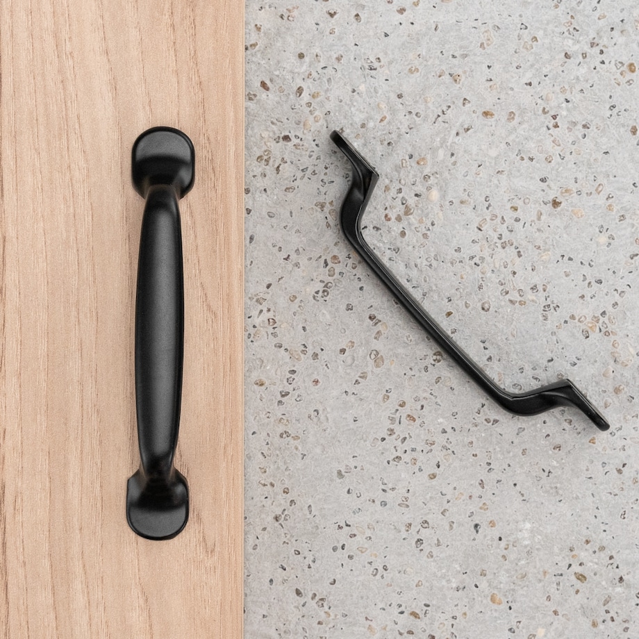 10x Uchwyt meblowy elegancki czarny 96 mm zestaw do mebli 10 szt