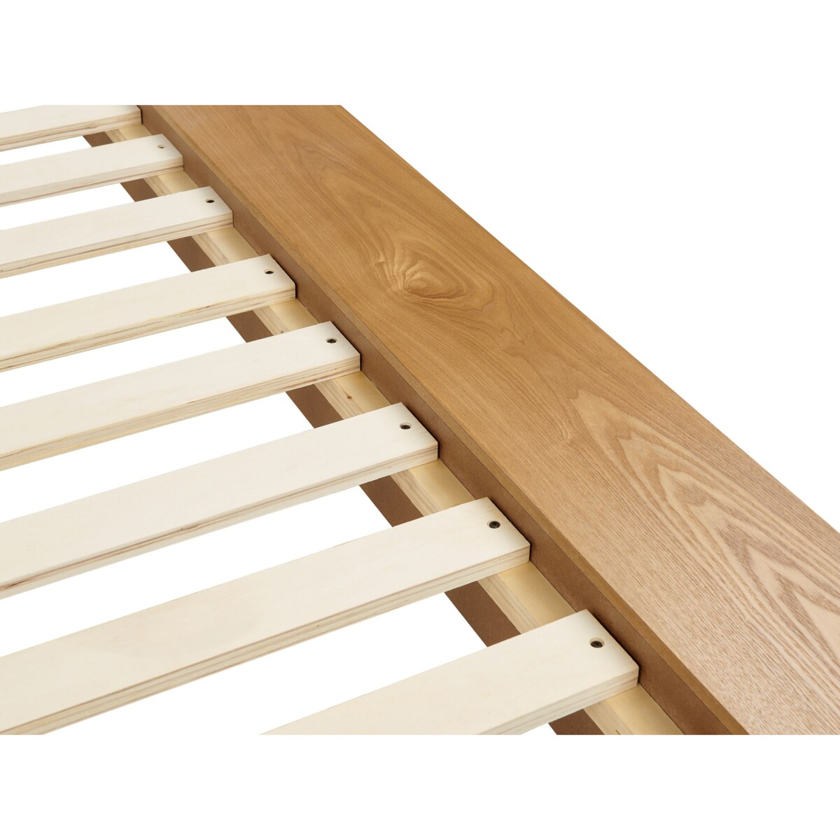 Łóżko z LED ekoskóra 180 x 200 cm jasne drewno ZEN