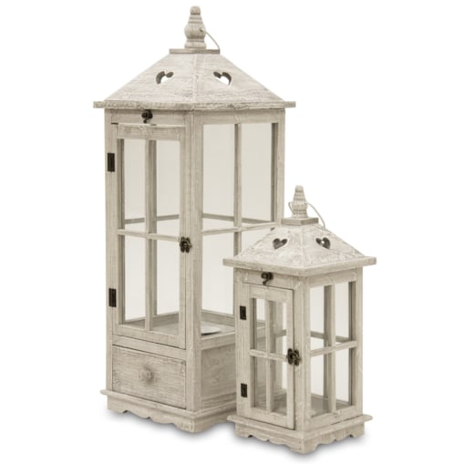 Lampion 2 szt. drewniany 76x27 cm KAROLA