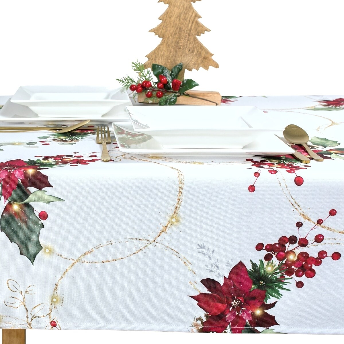 Obrus Zimowa Elegancja - 120x120 cm - wielokolorowy