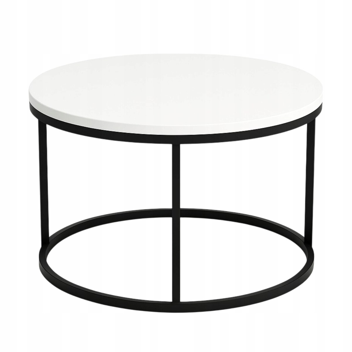 Stolik Kawowy BIAŁY 60 cm Metal Minimalizm Industrialny Styl SOFT LOFT