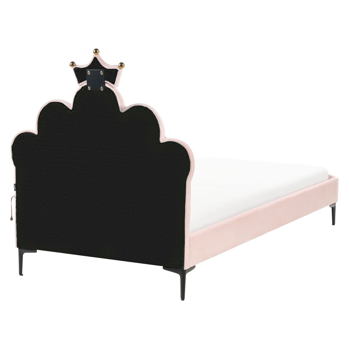 Łóżko Welur RUBIAN 90 x 200 cm Z LED Różowy