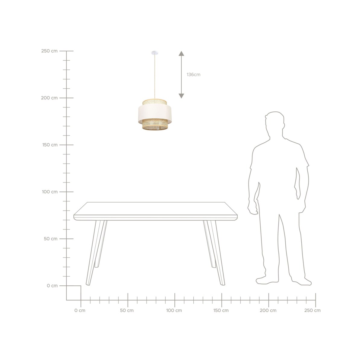 Lampa wisząca YUMURI Rattan Jasnobeżowy