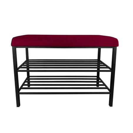 Stojak na buty z siedziskiem GAJA MG31 czarny/bordowy