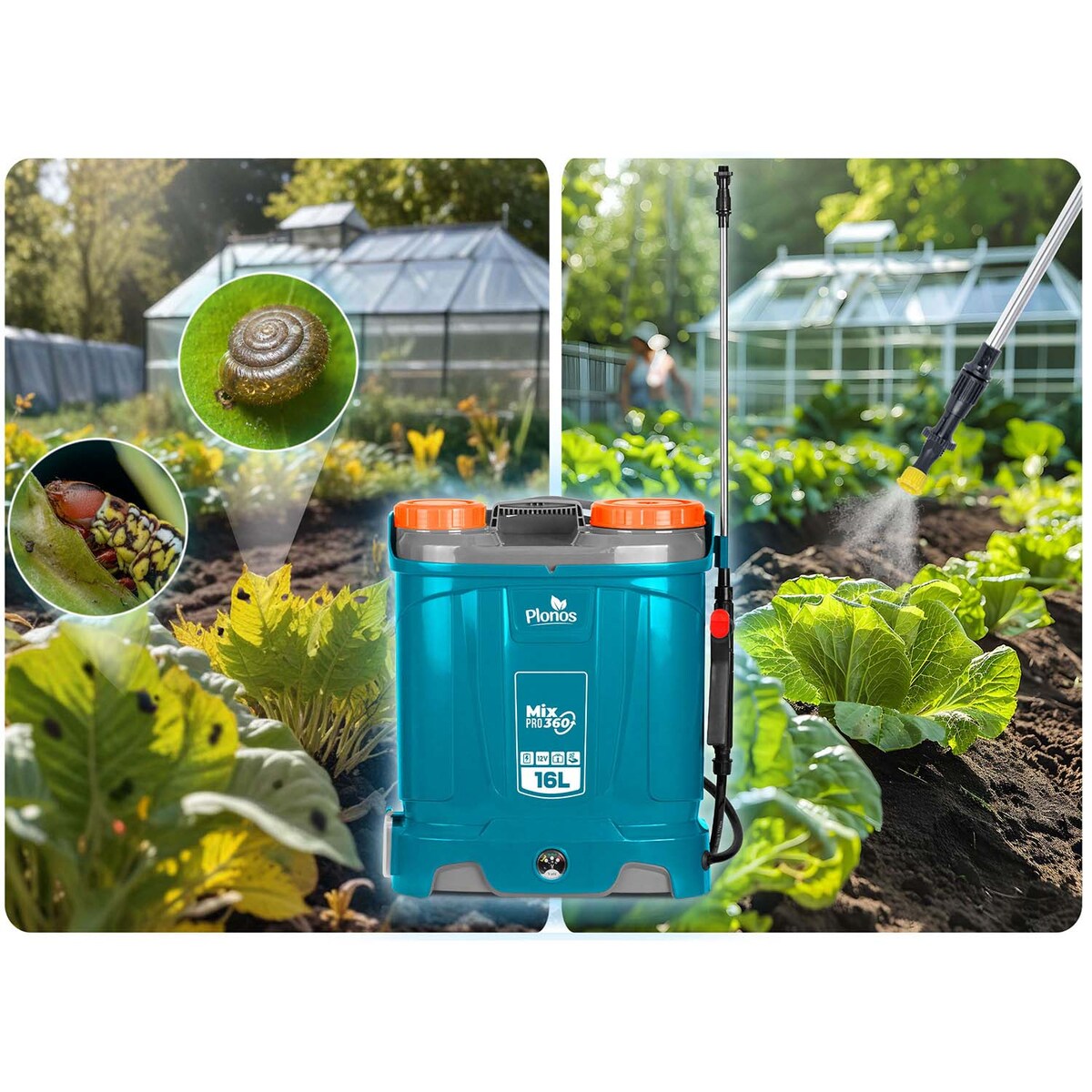 Opryskiwacz akumulatorowy Plonos PL-604 ciśnieniowy plecakowy 85 cm lanca 16L