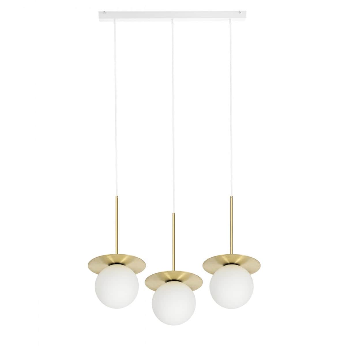 BORRA B 3L potrójna sufitowa lampa wisząca z mosiądzem