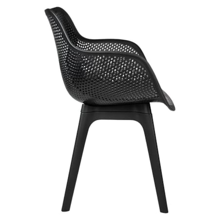 Ażurowe krzesło LANDI KH010100225 przed dom czarne