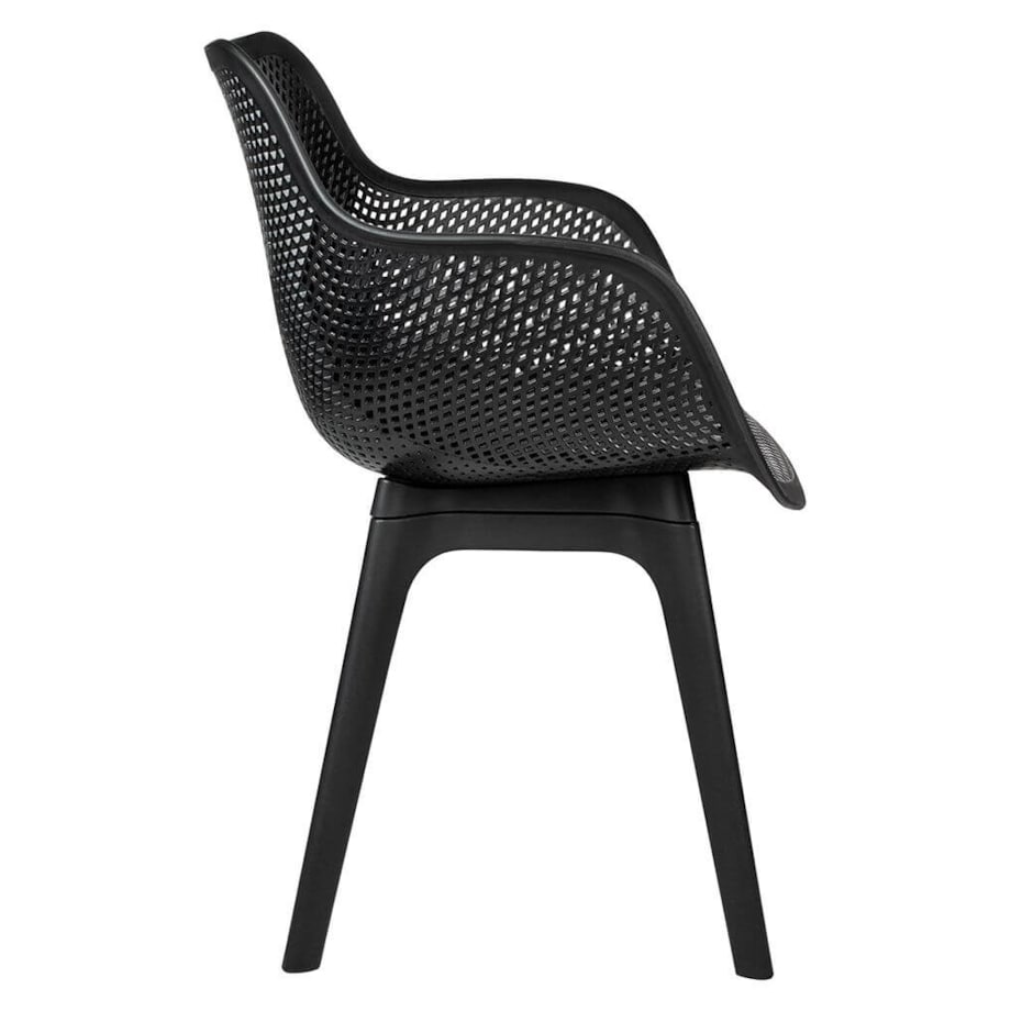 Ażurowe krzesło LANDI KH010100225 przed dom czarne