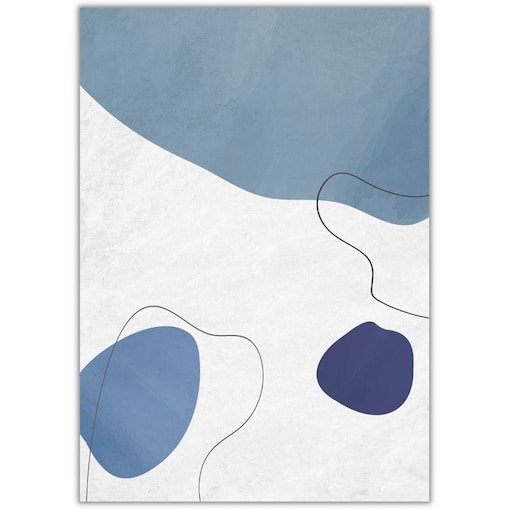 plakat blue shapes 4 50x70 cm