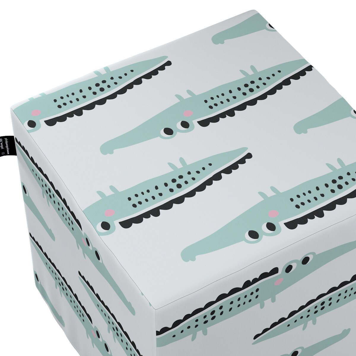 Puf kostka Nano, ecru-zielony, 40 x 40 x 40 cm, Magic Collection