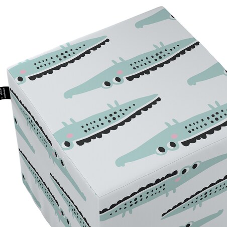 Puf kostka Nano, ecru-zielony, 40 x 40 x 40 cm, Magic Collection