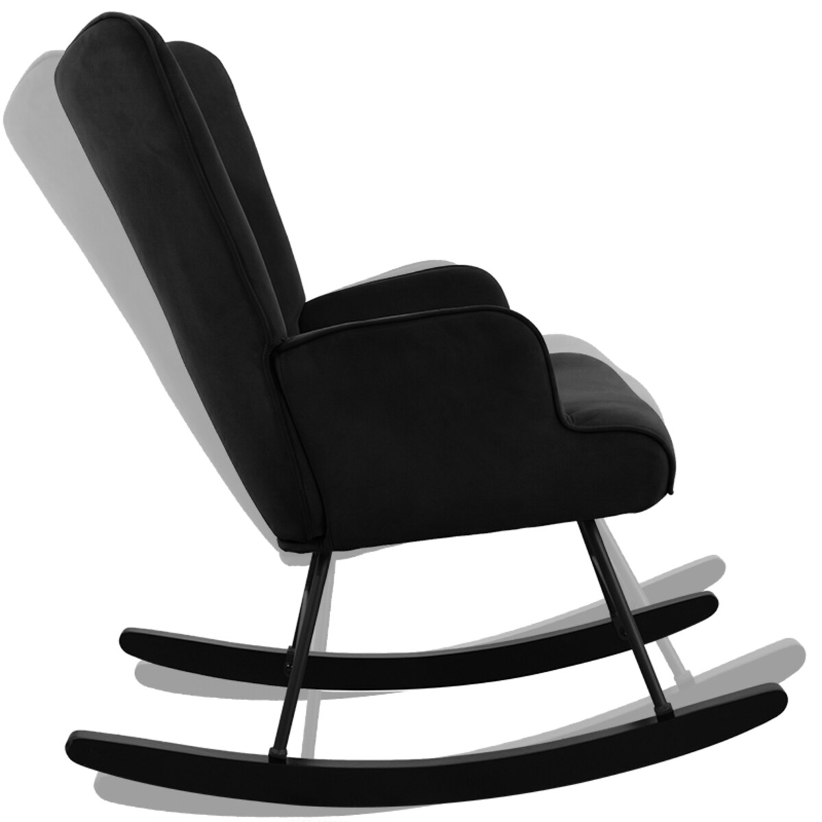 Fotel bujany tapicerowany welur wygodny wypoczynkowy uszak salon czarny