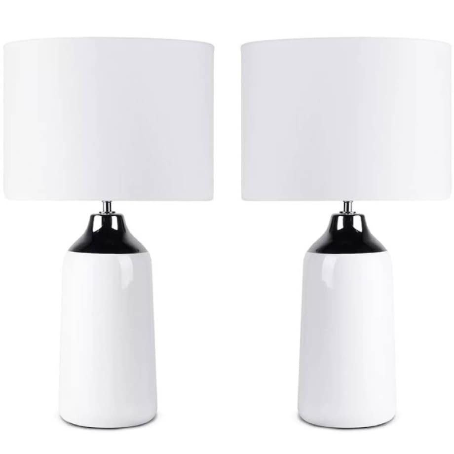 KONSIMO VENO Modernistyczna lampa stołowa 2szt. kolor biały