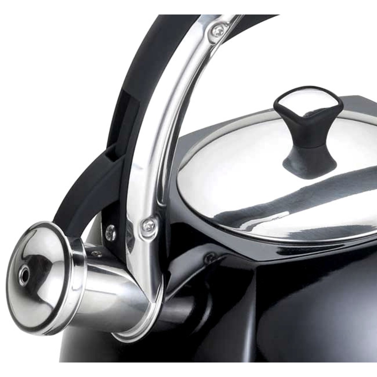 Czajnik stalowy z gwizdkiem 2.2L czarny połysk KLAUSBERG