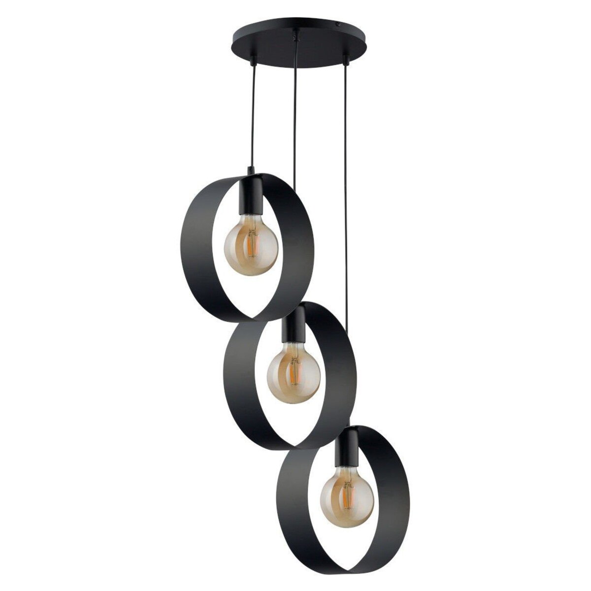 Nowoczesna lampa wisząca HOOP 32282 Sigma kaskada do salonu czarna