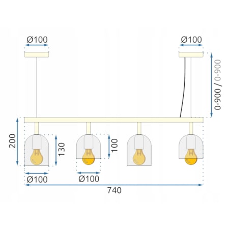 Lampa Sufitowa Wisząca Metalowa Biały White Gold