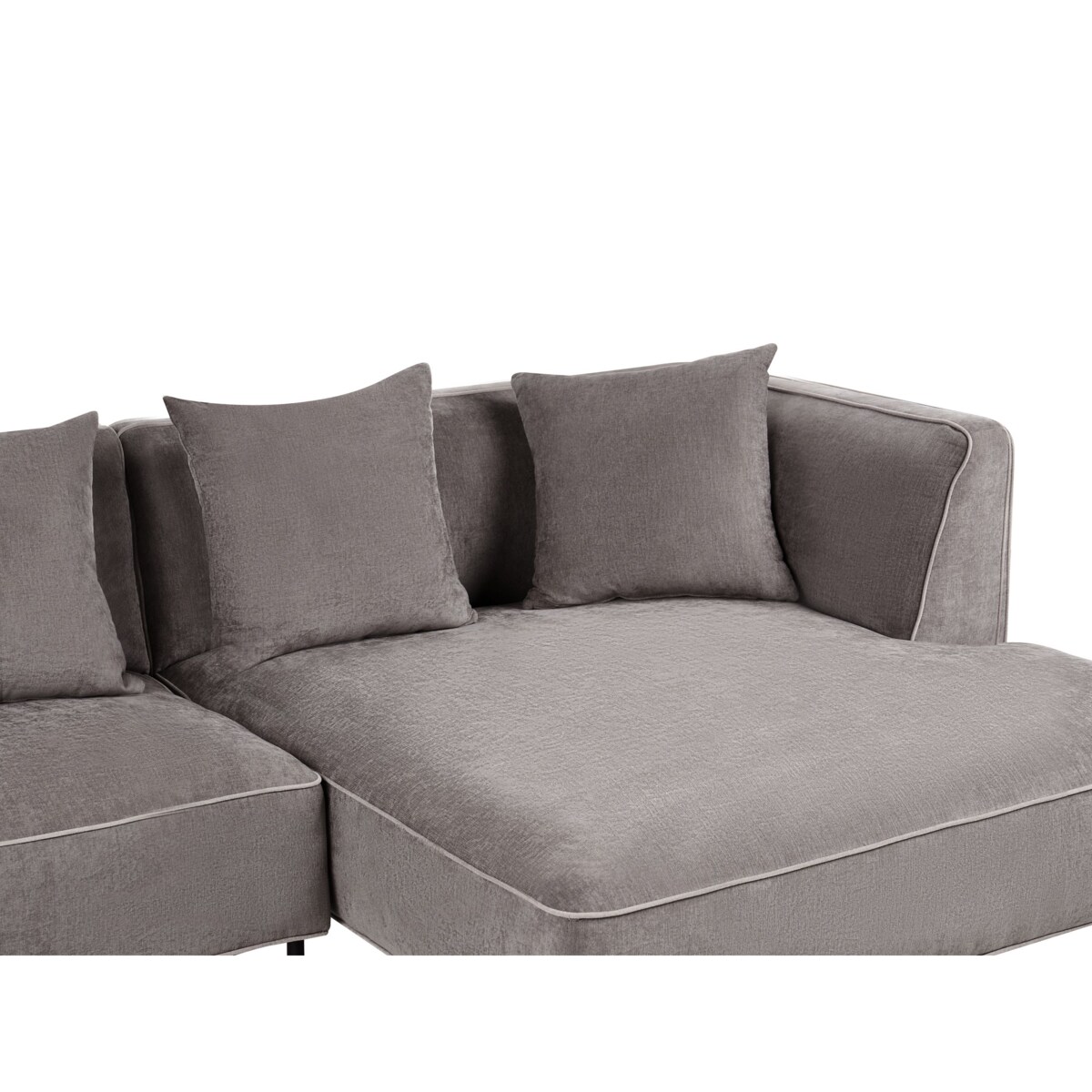 Narożnik dla 3 osób SATER Szenil Beżowoszary Lewostronny