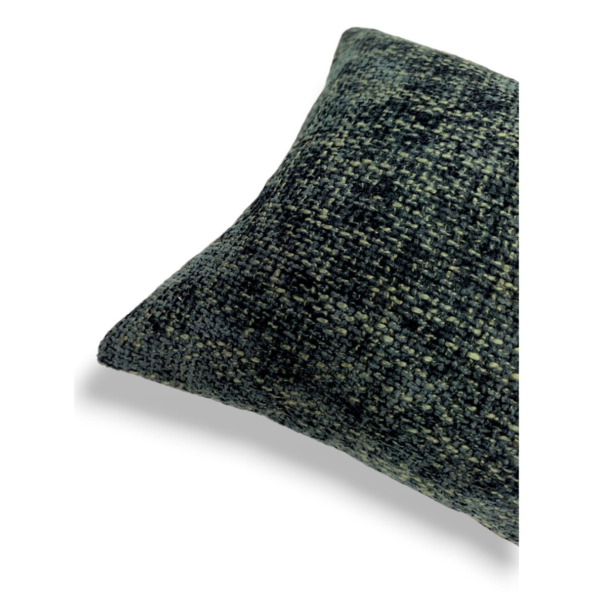 Zielona poduszka dekoracyjna z tkaniny szenilowej 55x35 Cyntia butelkowa zieleń