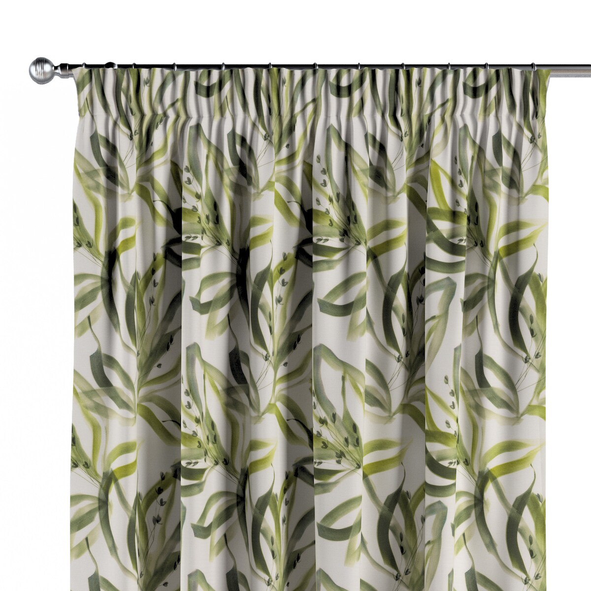 Zasłona na taśmie marszczącej 1 szt. 130x245 biało-zielony