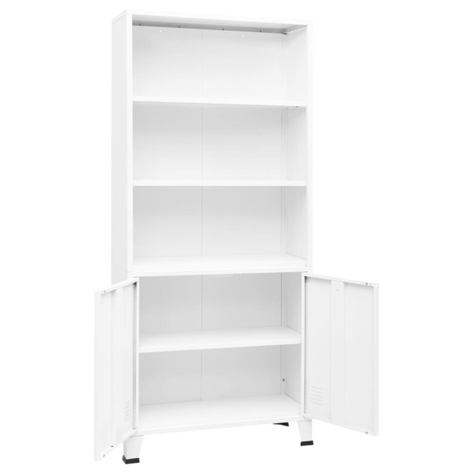 vidaXL Industrialny regał na książki, biały, 80x32x180 cm, stal