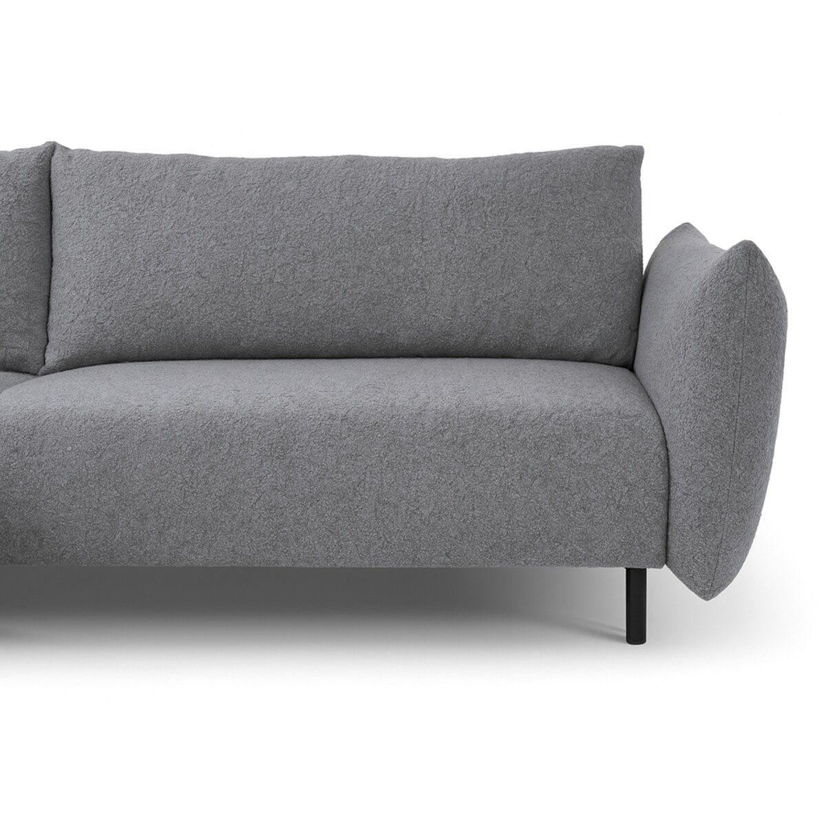 Narożnik DELI z funkcją spania na nóżkach, lewostronny, szary