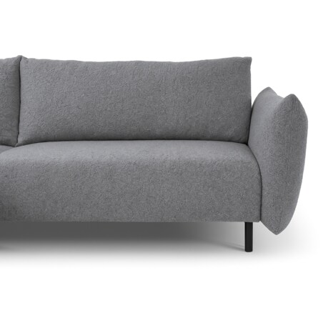 Narożnik DELI z funkcją spania na nóżkach, lewostronny, szary