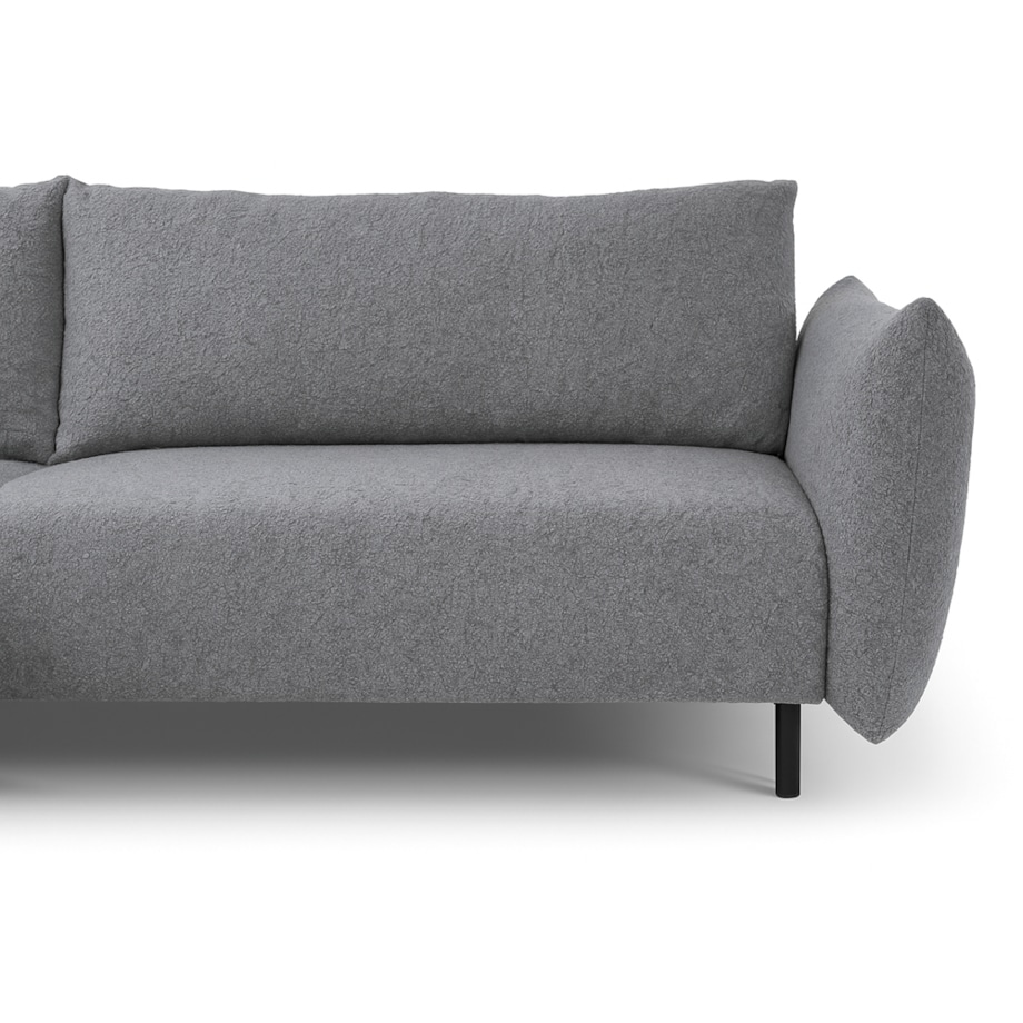 Narożnik DELI z funkcją spania na nóżkach, lewostronny, szary