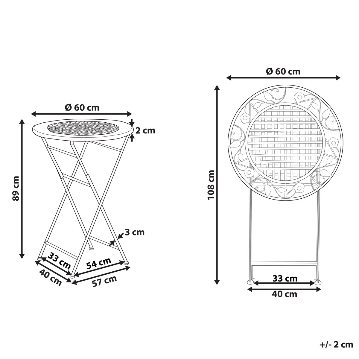 Stolik ogrodowy barowy BIVIO 60 cm 60 cm Metal Jasnozielony