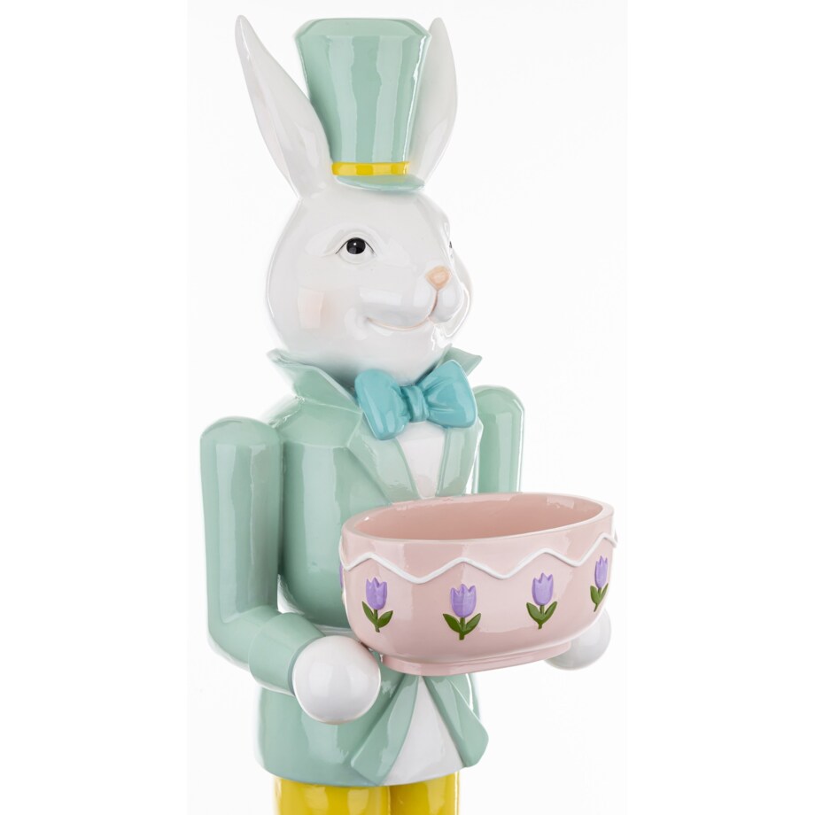 Figurka - Królik w mundurze 96x25x26 cm JUNDIUN z doniczką