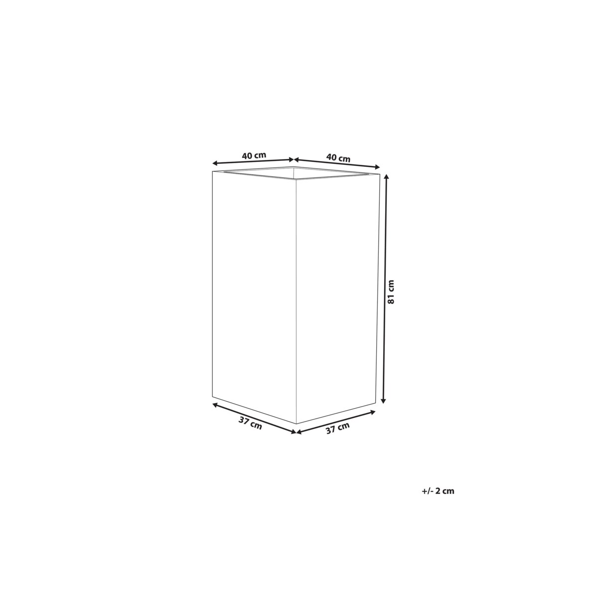 Doniczka 40 x 40 x 81 cm beżowa GAZA