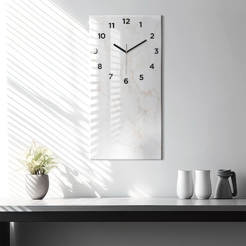 Zegar ścienny Kremowy Marmur, 30x60 cm