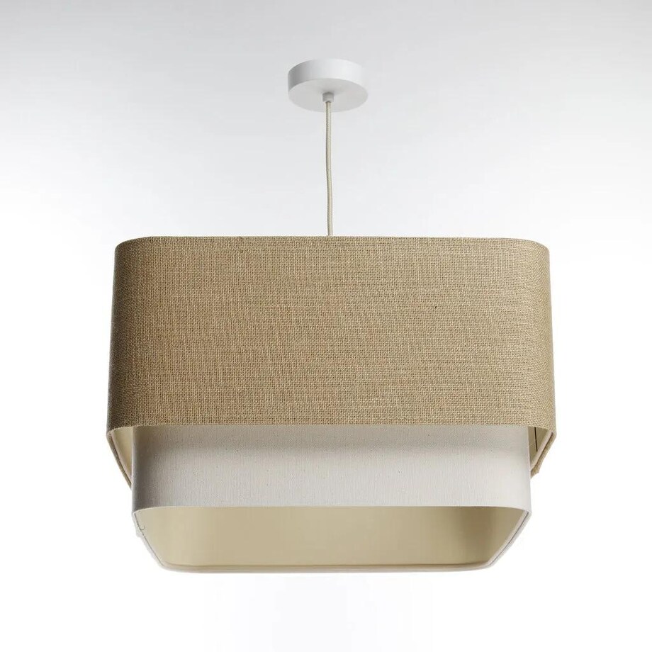 Lampa wisząca KWADRO DUO 001 51x47cm jutowa/kremowa