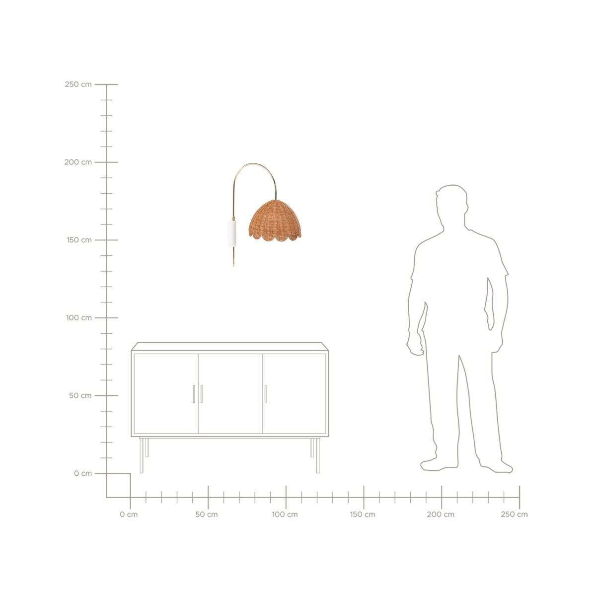 Lampa ścienna VALUKKAI Rattan Naturalny