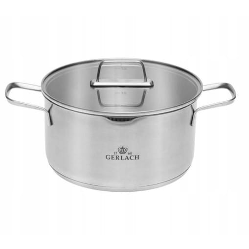 Garnek INDUKCJA GERLACH ze Stali Nierdzewnej Ambiente z POKRYWKĄ Stalowy 5 l