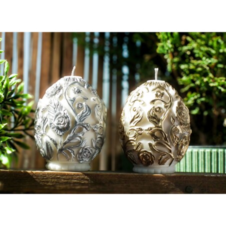 jajo srebrne kwiaty świeca sojowa