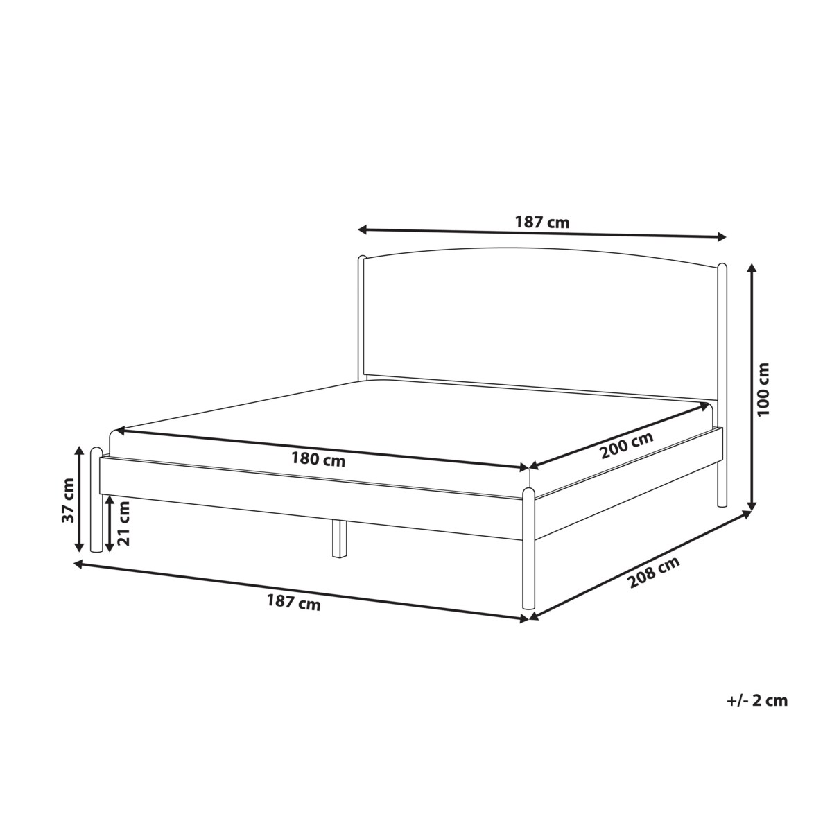 Łóżko Drewno sosnowe CLAIRAC 180 x 200 cm Jasnobrązowy