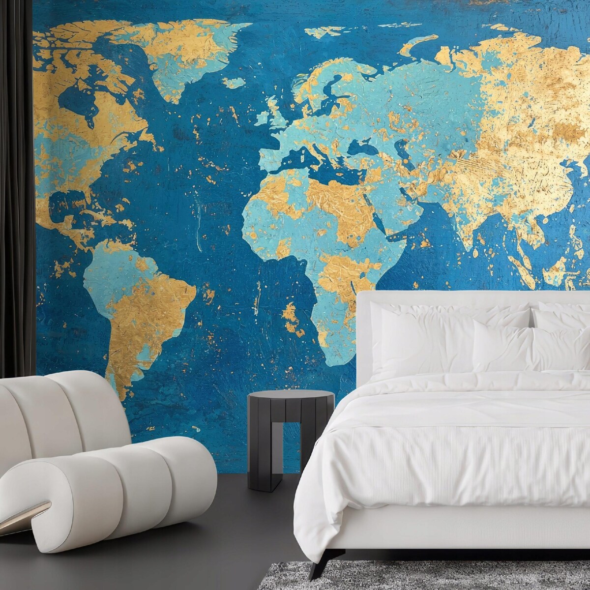 Fototapeta Artystyczna_Mapa_Swiata Do Sypialni Salonu Ścienna 368X254